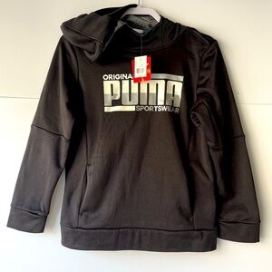 Puma Big Kids Original Sportswear Black Pullover Jacket Coat Hoodie, Sz L(14-16)